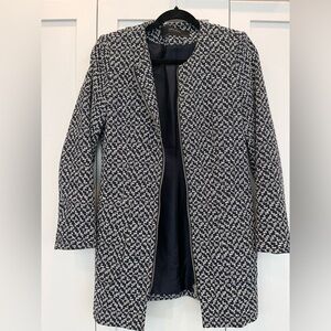 Zara Black and White Textured Blazer